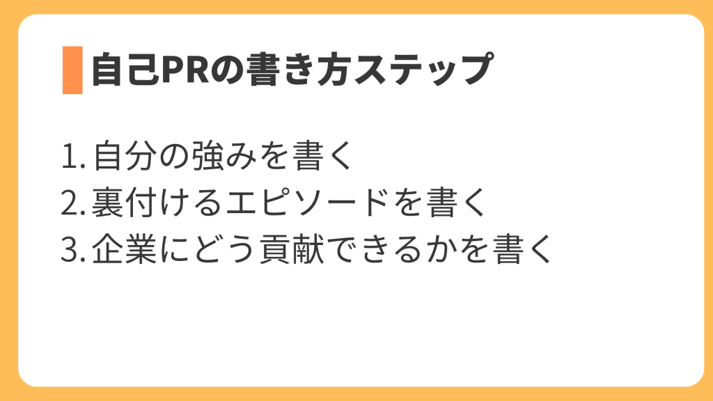自己PRの書き方のステップ