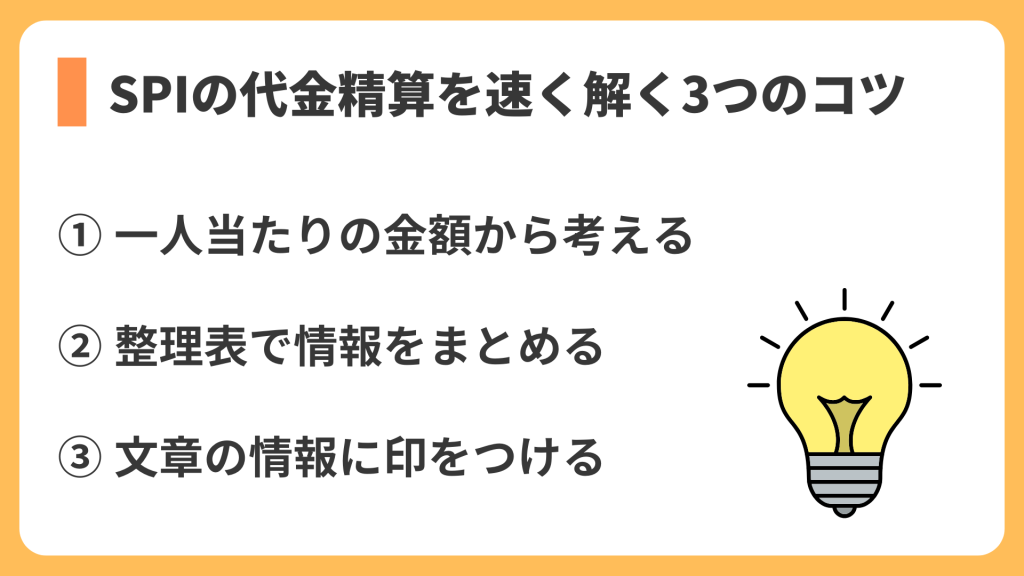 SPIの代金精算を速く解く3つのコツ