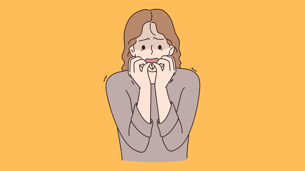 怯える人の画像