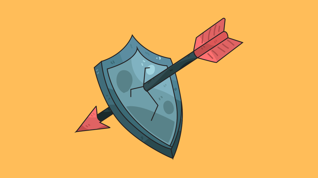 矢が刺さった盾