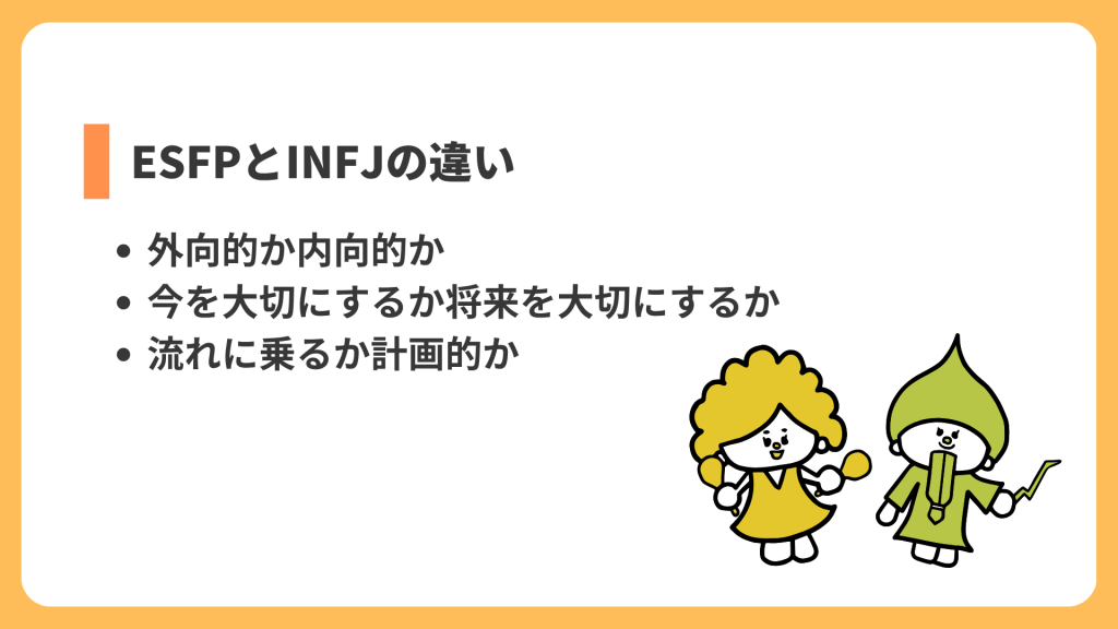 ESFPとINFJの違い