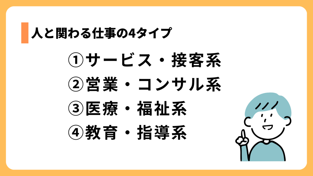 人と関わる仕事は4タイプに分類できる