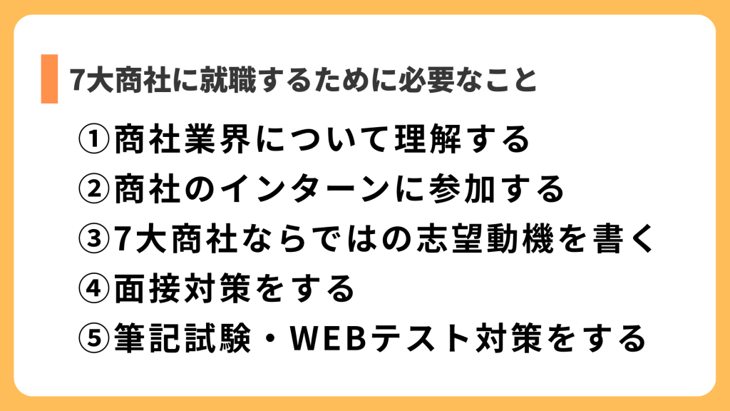 7大商社に就職するために必要なこと